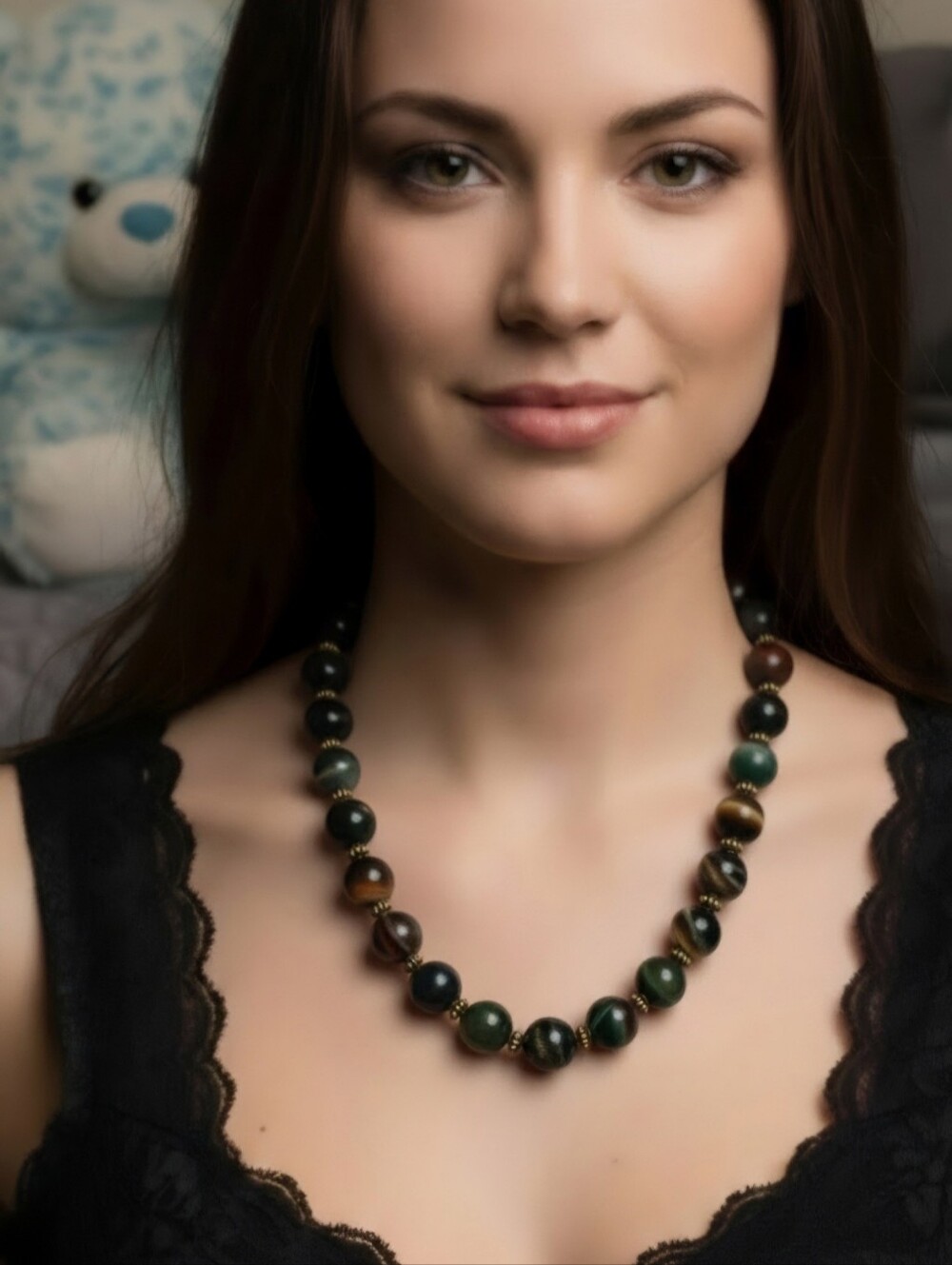 Vintage Handcrafted Multicolor Agate Bead Necklace